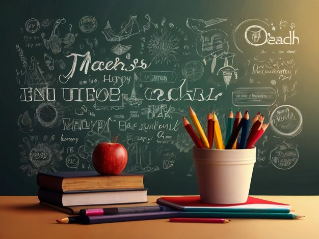 Premium Photo Happy Teacher Day Template Premium Photo Happy Teacher Day Template