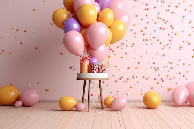 creative birthday background mockup