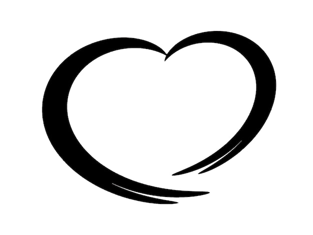 Creative black heart on a white background.