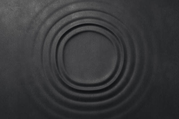 Креативный черный кожаный круг фон с макетом места для продукта Презентация и концепция дизайна 3D рендеринг