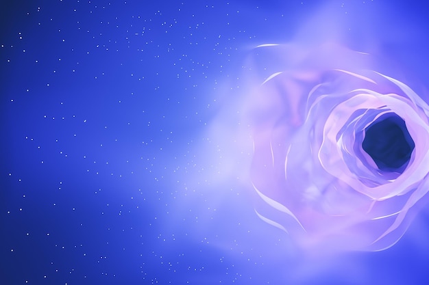 Creative blue cosmic hole on blurry background Space and abstraction concept 3D Rendering