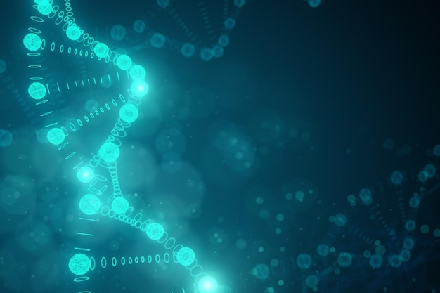 Creative blurry DNA backdrop Medicine and science concept 3D Rendering