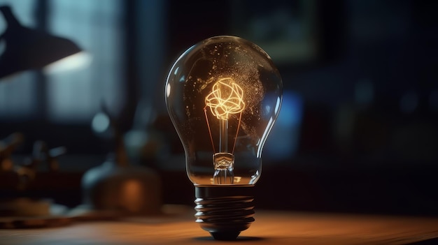 Creative brainy smart ideation Light Bulb Generative ai