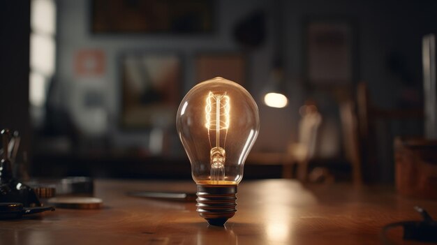 Creative brainy smart ideation Light Bulb Generative ai