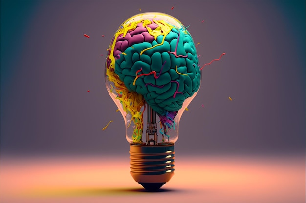 Creative Bulb Idea Brain Modern Artistic