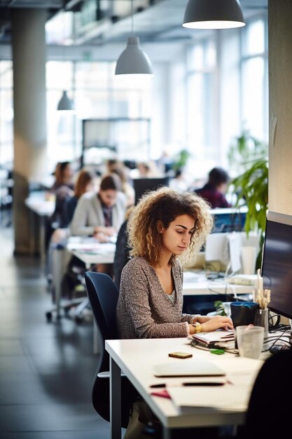 Foto uomini d'affari creativi che lavorano a scrivanie in uffici a pianta aperta