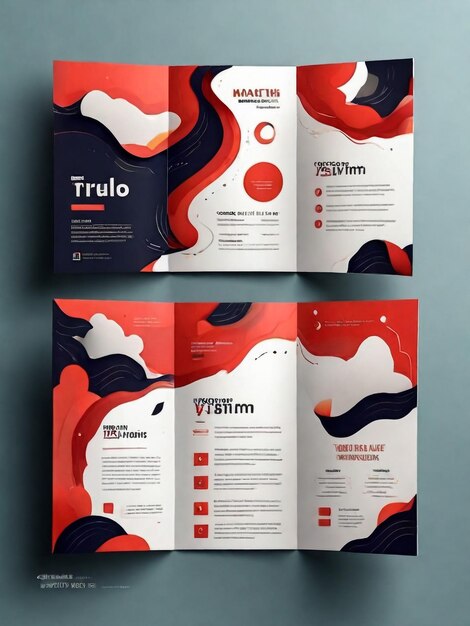 Photo creative business trifold brochure template or flyer design with space to add images