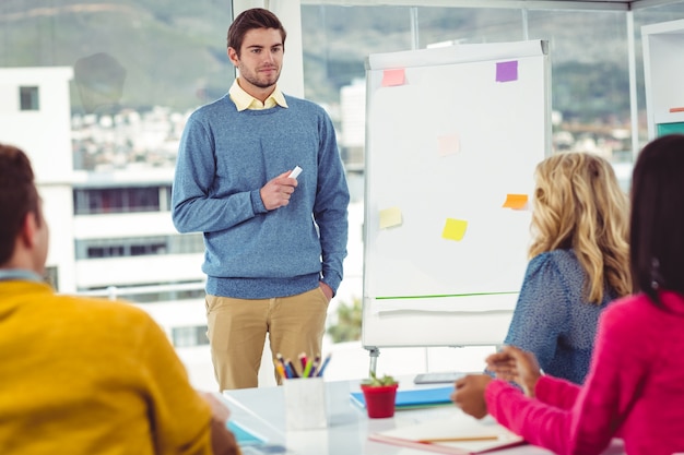 Creative businessman giving a presentation