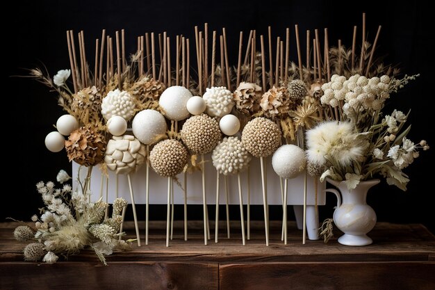 Creative cake pops arranged in a decorative display