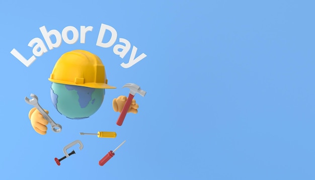 Photo creative cartoon labor day