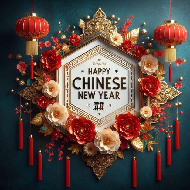 Creative Chinese New Year background Chinese festival greeting card flowered greeting card