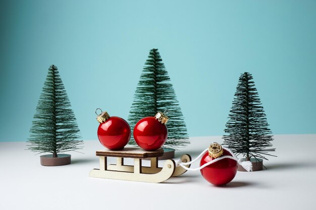 Creative christmas photo with christmas balls