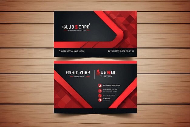 Creative and Clean Doublesided Business Card Template Red and Black Colors