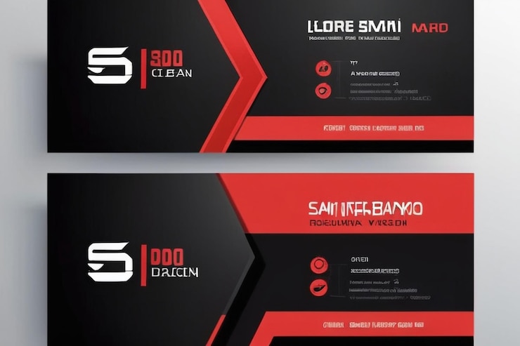 Photo creative and clean doublesided business card template red and black colors