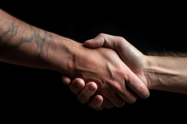 Photo creative collaboration in a handshake