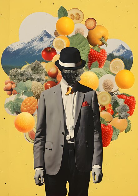 Foto idee di design di collage creativo per l'uomo