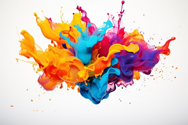 Photo creative color splash on a clean canvas