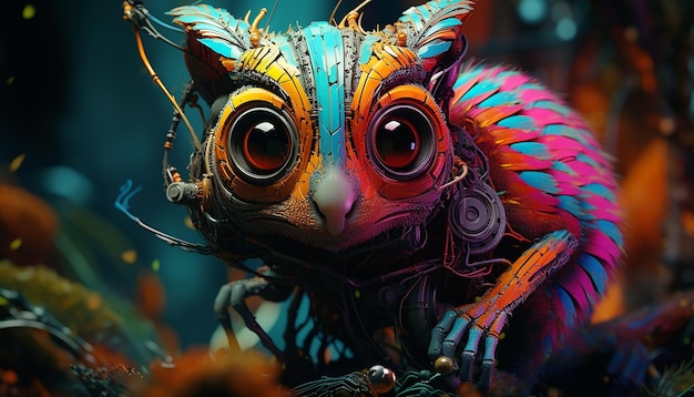 Creative colorful animal caracter illustration