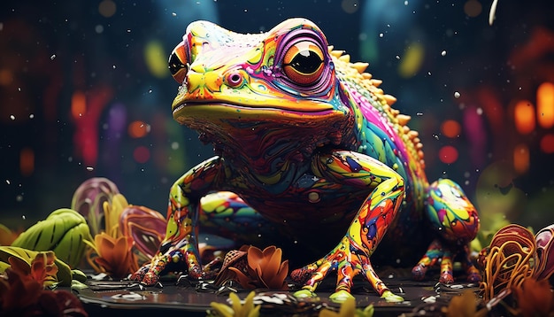 크리에이 티브 다채로운 동물 캐릭터 그림
