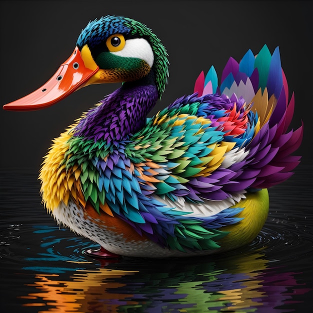 Photo creative colorful duck