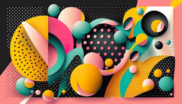 Creative colorful geometric background Creative illustration Ai Generate