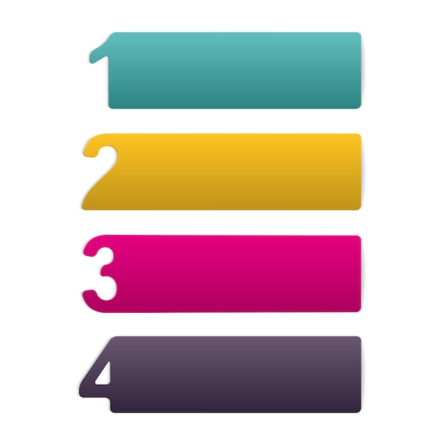 Photo creative colorful numbered infographic in the form of ribbons. design element.