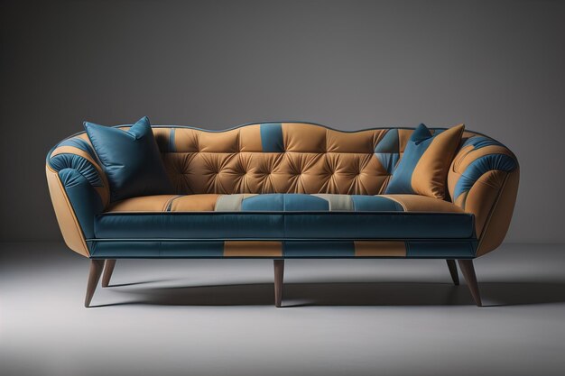 A creative colourful and stylish sofa in the interior AI generated