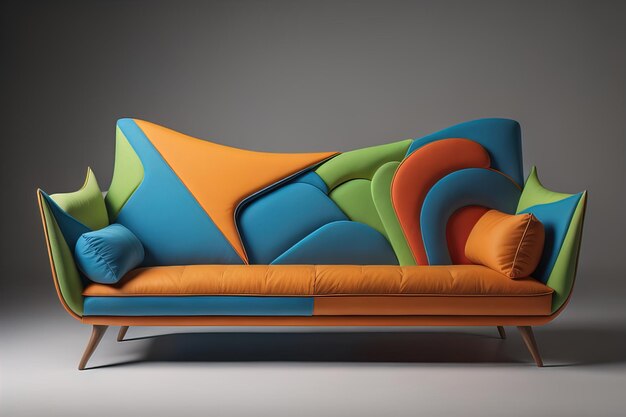 Photo a creative colourful and stylish sofa in the interior ai generated
