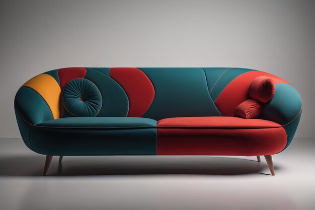 A creative colourful and stylish sofa in the interior AI generated