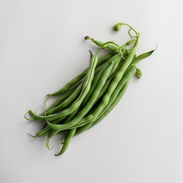 A creative composition of a slender green beans generative AI