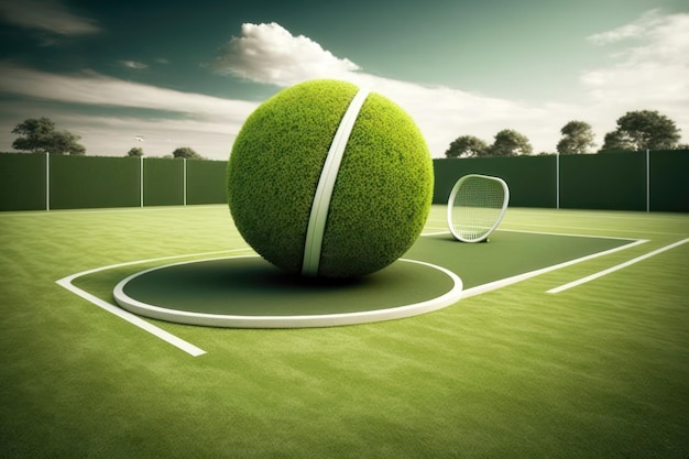 A creative concept for a big tennis field AI generation