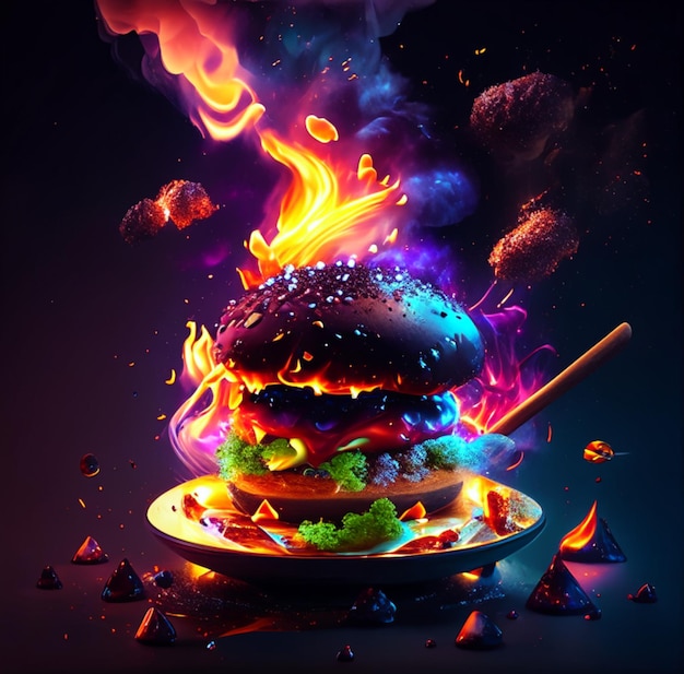 Photo creative cooking delicious appetizing with a variety of colors generative ai