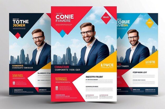 Photo creative corporate business flyer template corporate business flyer template flyer template geometric shape used for business poster layout