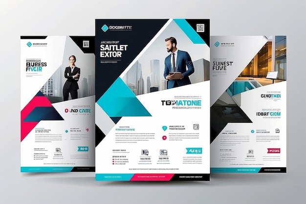 Photo creative corporate business flyer template corporate business flyer template flyer template geometric shape used for business poster layout