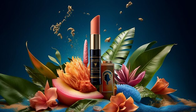 Photo creative cosmetics composition for advertisement commercial photoshoot