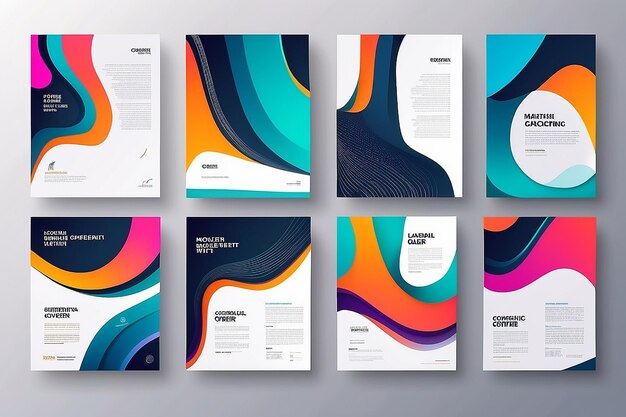 Creative covers layouts or posters concept in modern minimal style for corporate identity branding