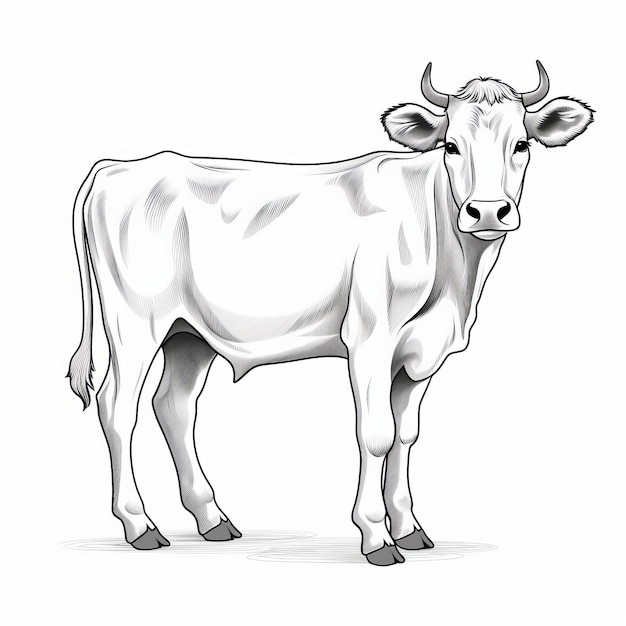 Creative Cow Illustration On White Background