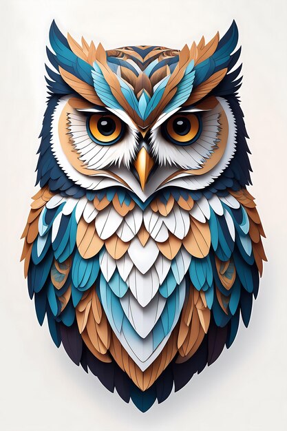 Creative and Cute Owl Illustration on White Background