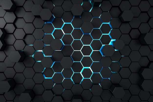 Creative dark hexagon wallpaper