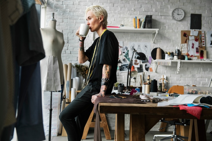 Photo creative design dress fashion trend stylish concept