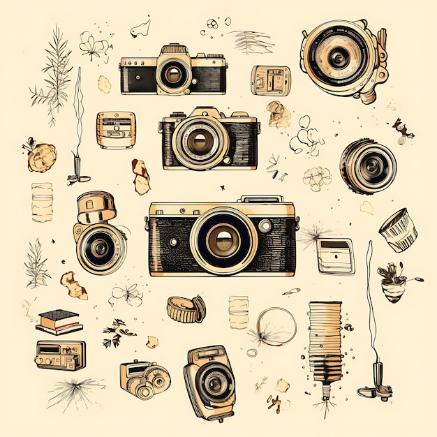 Photo creative design elements scribbles frames and more for digital art illustration clipart design