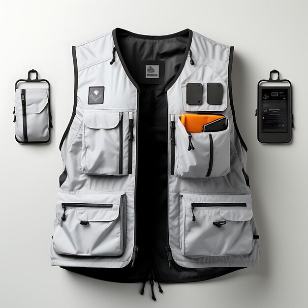 写真 ウエストジャケットとトップウェアのクリエイティブなデザイン プロフェッショナルなファッショナブルで多用途の白い白