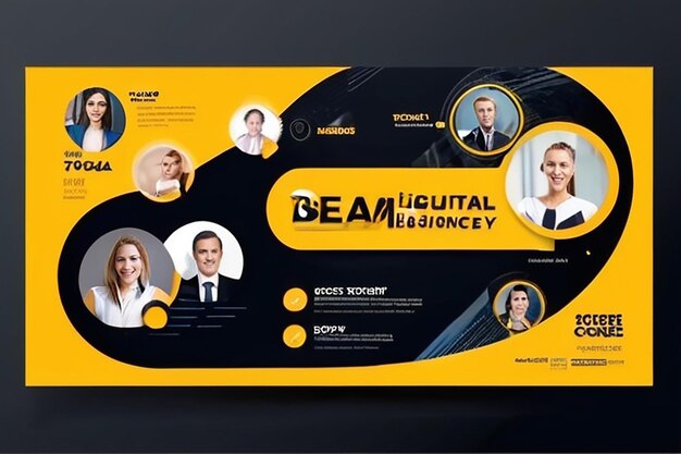 Photo creative digital business agency social media post template design banner promotion