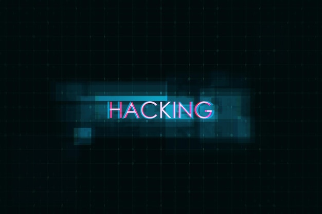 Photo creative digital text on dark background hacking technology and ai concept 3d rendering