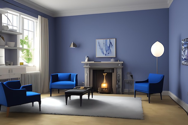 drawing room blue paint