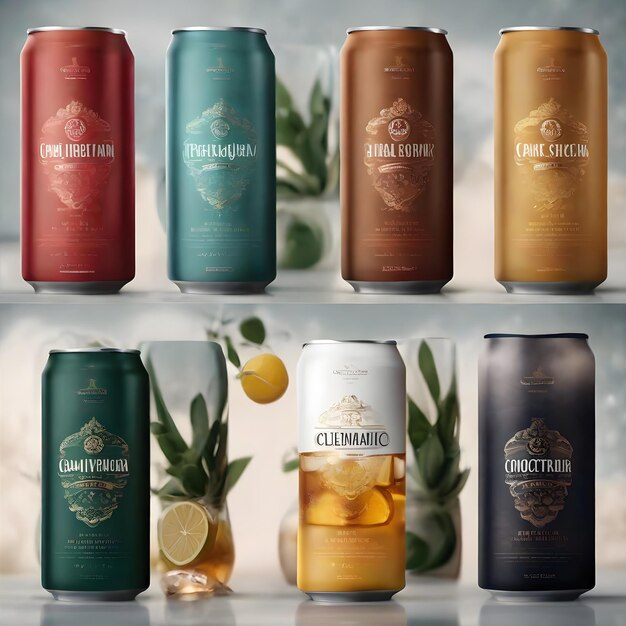 Photo creative drinks packaging concept