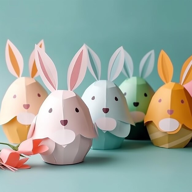 A Creative Easter Concept Featuring Handmade Paper Bunny Eggs