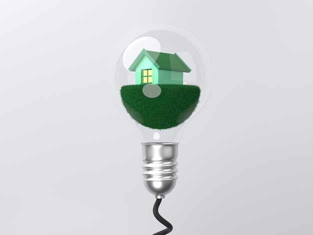 Creative ecology concept with lightbulb