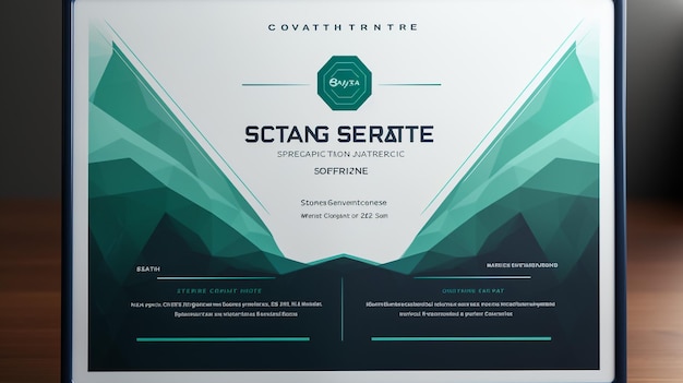 Photo creative elegant abstract certificate design template