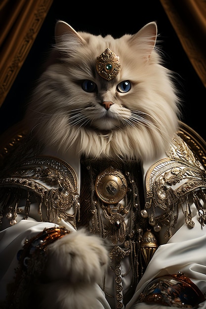 Creative and Elegant Pet Portraits Featuring Royal Suits and Costumes for a Cute and Fancy Luxurious